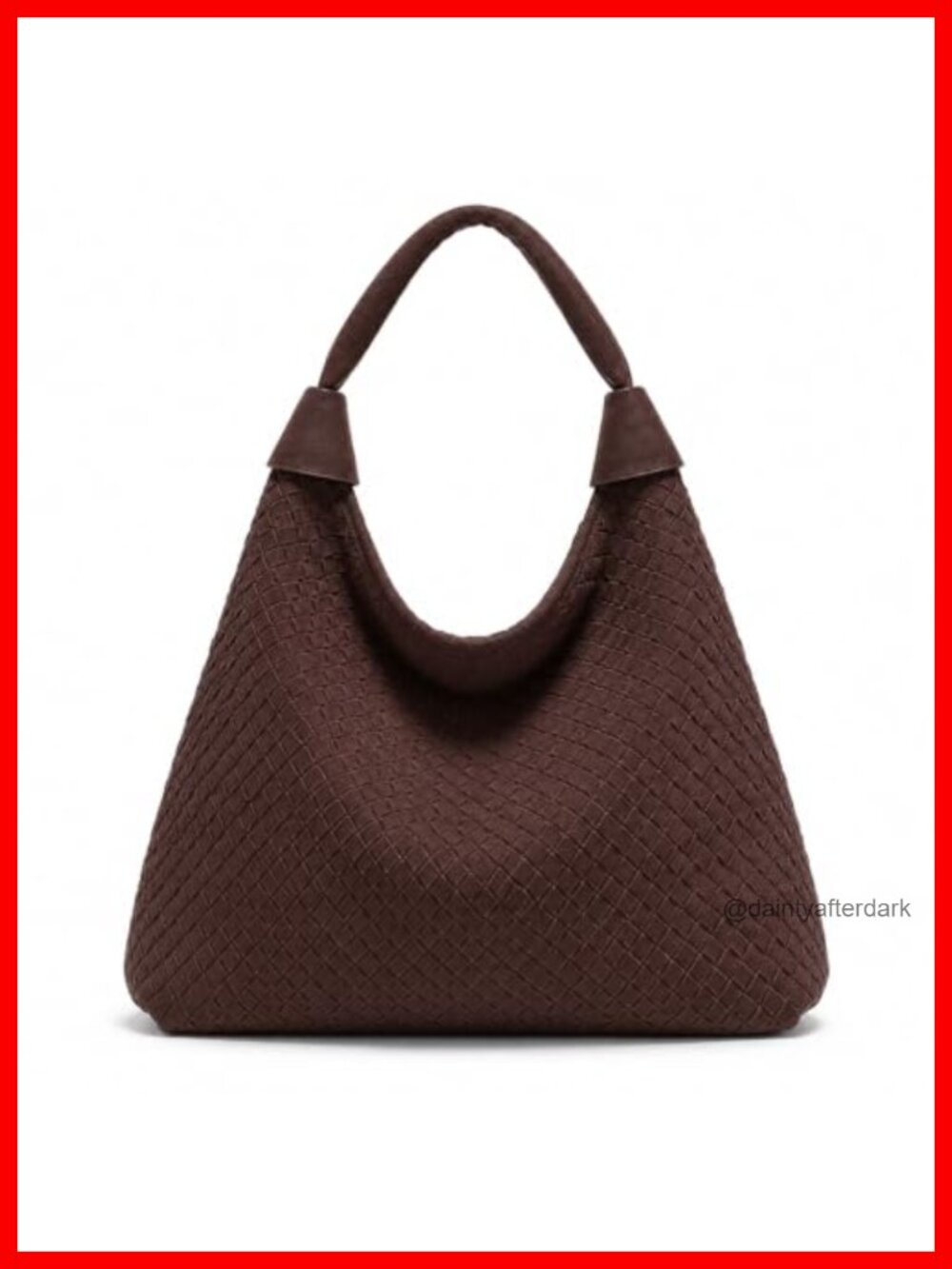 Oversized Woven Suede Slouchy Hobo Tote Bag Shoulder Purse
